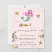 Mermaid Under the sea ocean Baby Shower invitation (Voorkant)