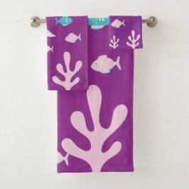 Mermaid Under the Sea Pastel Pink Blue Girls Bad Handdoek