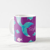 Mermaid Under the Sea Pastel Purple Koffiemok (Voorkant links)