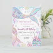 Mermaid Under the Sea Splish Splash Birthday Kaart (Staand voorkant)