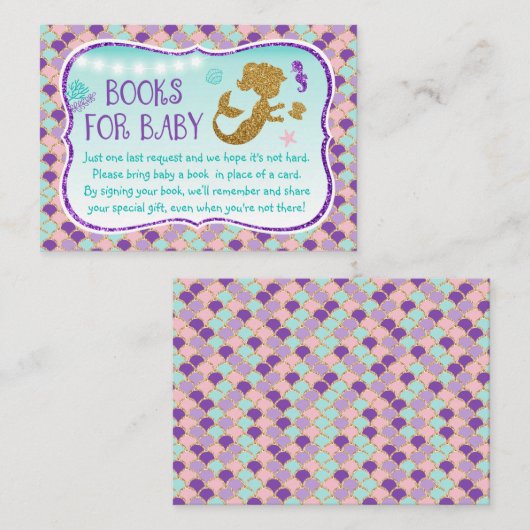 Mermaid under the Zee Baby Book Request Kaarten (Voorkant / Achterkant)