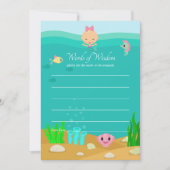 Mermaid under the Zee Baby shower Advice for ma Kaart (Voorkant)