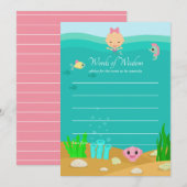 Mermaid under the Zee Baby shower Advice for ma Kaart (Voorkant / Achterkant)