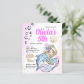 Mermaid under the Zee Birthday Budget Invitation (Staand voorkant)