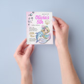 Mermaid under the Zee Birthday Budget Invitation Flyer (Hand)