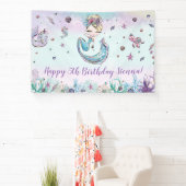 Mermaid under the Zee Birthday Party Backdrop Spandoek (Insitu)