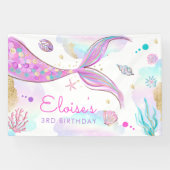 Mermaid under the Zee Birthday Party Welcome Spandoek (Horizontaal)
