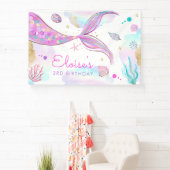 Mermaid under the Zee Birthday Party Welcome Spandoek (Insitu)