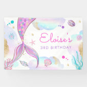 Mermaid under the Zee Birthday Party Welcome Spandoek (Horizontaal)