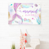 Mermaid under the Zee Birthday Party Welcome Spandoek (Insitu)