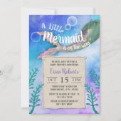 Mermaid under the Zee Princess Baby shower Kaart (Voorkant)