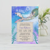 Mermaid under the Zee Princess Baby shower Kaart (Staand voorkant)