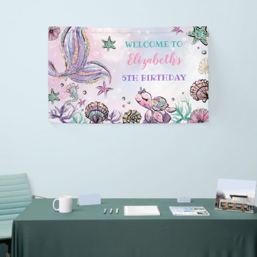 Mermaid under Zee Birthday Girl Welcome Party Spandoek (Beurs)