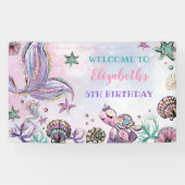 Mermaid under Zee Birthday Girl Welcome Party Spandoek (Horizontaal)