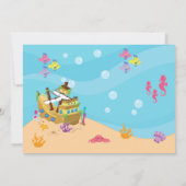 Mermaid under Zee Birthday Photo Invitation Kaart (Achterkant)