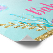 Mermaid under Zee Gold Baby shower Welcome Poster (Hoek)