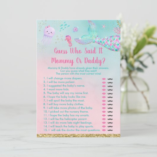 Mermaid under Zee, raad eens wie zei dat het speel Kaart (Staand voorkant)