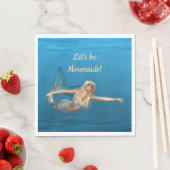 Mermaid Underwater Turquoise Party Napkins Servet (Insitu)