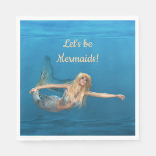 Mermaid Underwater Turquoise Party Napkins Servet