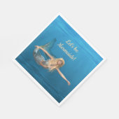Mermaid Underwater Turquoise Party Napkins Servet (Hoek)