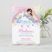 Mermaid Unicorn 1e verjaardag Kaart (Staand voorkant)