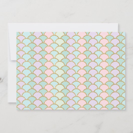 Mermaid & Unicorn Birthday Invitation Magic Party Kaart (Achterkant)