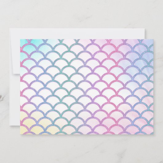 Mermaid & Unicorn Birthday Invitation Magic Party Kaart (Achterkant)