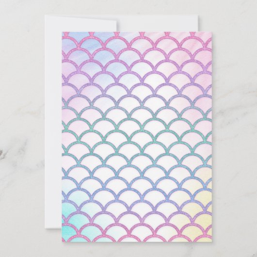 Mermaid & Unicorn Birthday Invitation Magic Party Kaart (Achterkant)