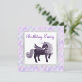 Mermaid unicorn BIRTHDAY PARTIJ INVITATIE PAARS Kaart (Staand voorkant)