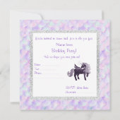 Mermaid unicorn BIRTHDAY PARTIJ INVITATIE PAARS Kaart (Achterkant)