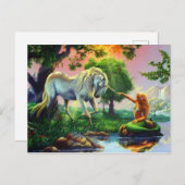 mermaid & unicorn briefkaart (Voorkant / Achterkant)