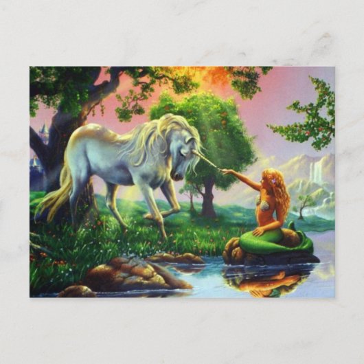 mermaid & unicorn briefkaart (Voorkant)