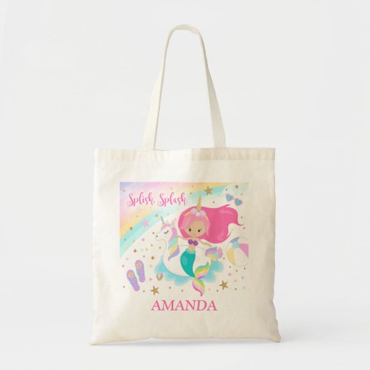 Mermaid & Unicorn Canvas tas (Voorkant)