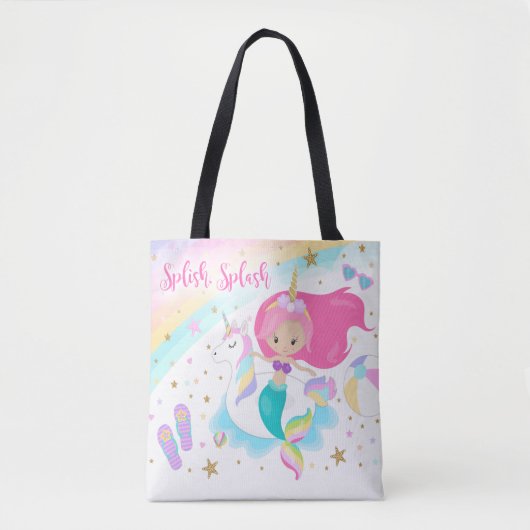 Mermaid & Unicorn Canvas tas (Voorkant)