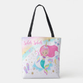 Mermaid & Unicorn Canvas tas (Achterkant)