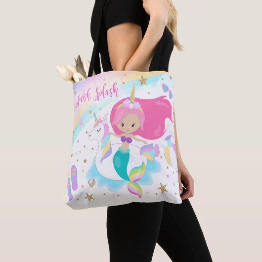 Mermaid & Unicorn Canvas tas (Dichtbij)
