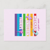 Mermaid, Unicorn, Fairies Gift. Cute Gezegde. Briefkaart (Voorkant)
