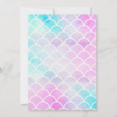 Mermaid Unicorn Girl Birthday Invitation Kaart (Achterkant)