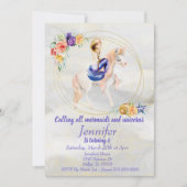 Mermaid Unicorn Gold  Paars Kaart (Voorkant)