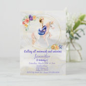 Mermaid Unicorn Gold  Paars Kaart (Staand voorkant)