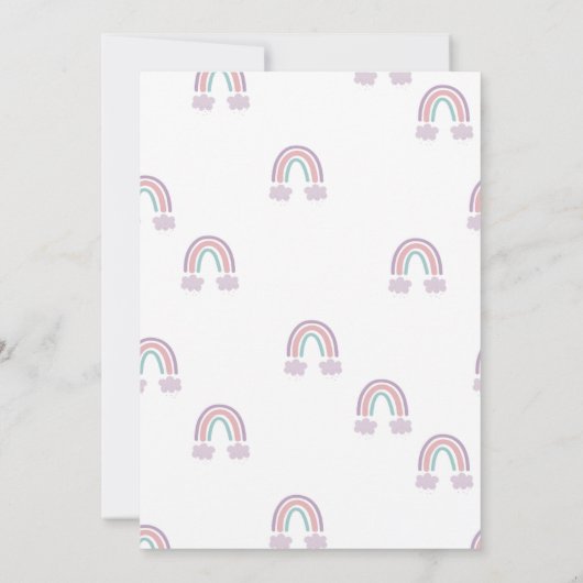 Mermaid Unicorn Party Invitation  Kaart (Achterkant)