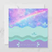 Mermaid + Unicorn Party Invitation Save The Date (Achterkant)