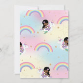 Mermaid Unicorn Pool Birthday Dark Skin Tone Kaart (Achterkant)