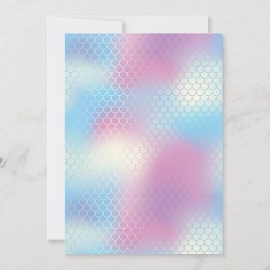 Mermaid Unicorn Pool Party Birthday Invitation Kaart (Achterkant)