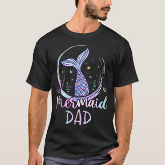 Mermaid Vader Verjaardag Mermaid Meisje Strand Zee T-shirt