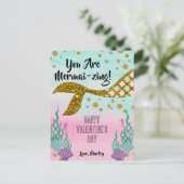Mermaid Valentijns Classroom Kaart briefkaart (Staand voorkant)