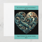  Mermaid Valentijns Dag Plat Notitiekaart Notitiekaartje (Voorkant / Achterkant)