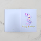Mermaid Verjaardag Blauw Folie Wenskaart (Buiten Laag)