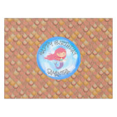 Mermaid verjaardag Bruin Oranje schalen Tablecloth Tafelkleed (Voorkant (Horizontaal))