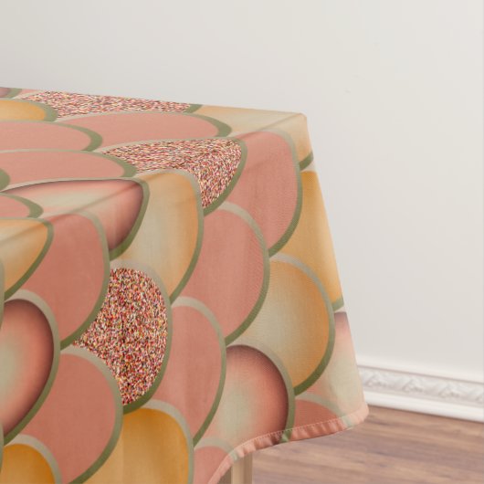 Mermaid verjaardag Bruin Oranje schalen Tablecloth Tafelkleed (Voorbeeld)